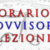 Orario provvisorio lezioni 18, 19 e 20 settembre